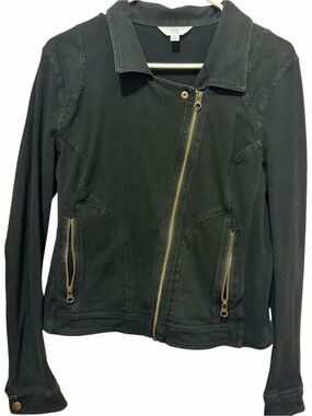 Time and Tru Black Zip Jacket - Medium (8-10)